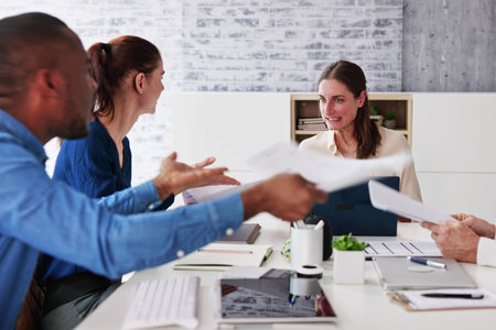 Business Conflict Argument And Stress. Bully Blame