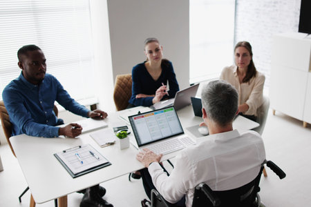 Diverse Group Business People Including Man With Disability