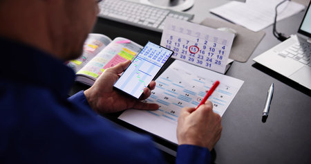 Task Calendar And Agenda Schedule With Reminder Listの写真素材