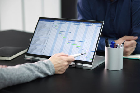 Gantt Gantt Software Project And Digital Agenda Calendarの写真素材