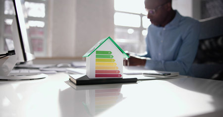 Energy Property Management. Advisor Calculating Housing Invoicesの写真素材