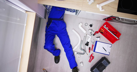 Plumber Cleaning Pipe. Unclog Drain And Sink