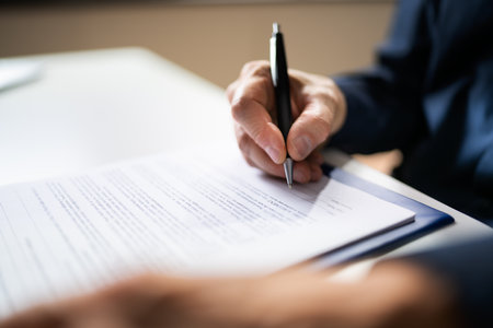 Lawyer Signing Business Contract Legal Document Paperの写真素材