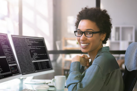 Programmer Coding Classes. Web Developer Coder In Office