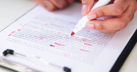 Book Script Edit And Paper Text Proofreadingの写真素材