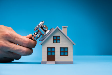 Doctor Doing Homecare Inspection. House Property Checkの写真素材