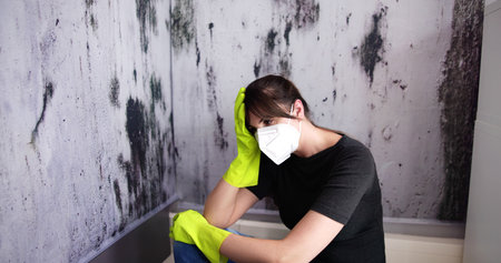 Cleaning Wet Wall Mold. Home Apartment Mould