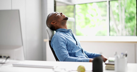 Fresh Air From Open Office Window. Breath And Relax