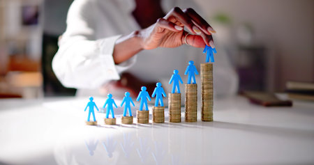 Woman Salary Growth Chart. Business Money And Insurance