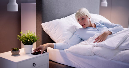 Woman Waking Up Too Late In Panic. Overslept And Late To Work