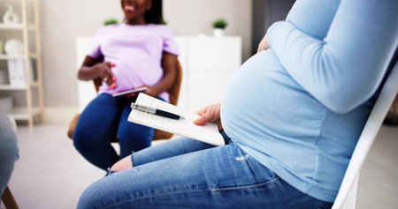Pregnant Expecting Women Group Class. Pregnancy And Maternityの写真素材