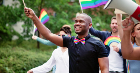 People On Homosexual Equality Parade For Gay Freedom Rights
