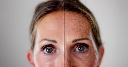 Woman Before And After Face Lift Therapy Injection