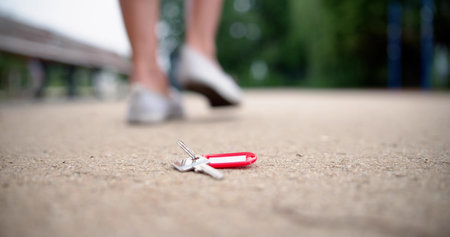 Lost Personal Keys From Real Estate On Streetの写真素材