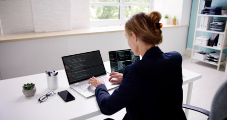 Overemployed Woman Working Two Full Time Jobs