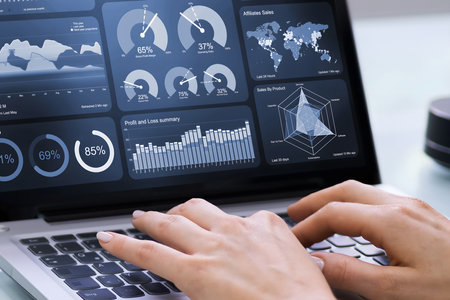Digital Data Technology. KPI Business Dashboard Technology