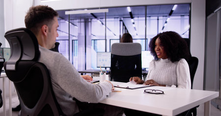 Job Interview. Business Manager Talking To Recruiter In Meetingの写真素材