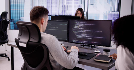 Business Team Working On Computer. Software App Developmentの写真素材