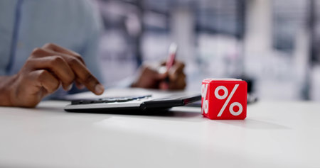 Calculating VAT Tax Percentage And Invoice Discountの写真素材