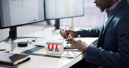 Accounting For Local Small Business Franchise Storeの写真素材