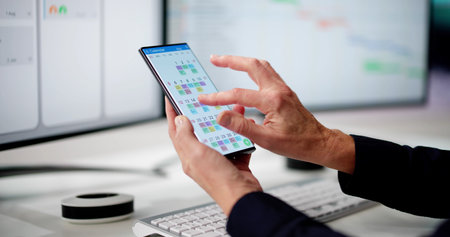 Appointment Schedule Planner And Date Calendar On Computerの写真素材