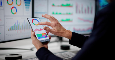 Predictive Business KPI Data Technology Dashboard On Smartphone