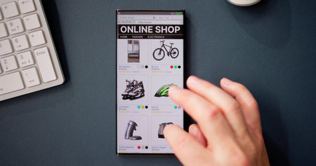 Online Smartphone Shopping Application. Mobile Phone Ecommerceの写真素材