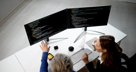 Agile Pair Programming And Extreme Coding. Business Softwareの写真素材