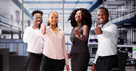 African Corporate Teamwork Success. Group Of People