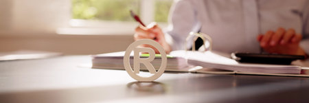 Examine The Copyright Register: Iconic Trademark Search Documentの写真素材