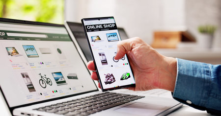 Online Ecommerce Website Store Shopping On Laptop