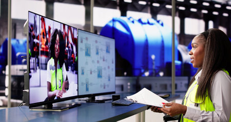 African American Woman Video Conference Meeting On Computer