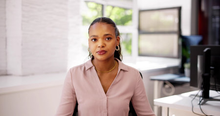 Confident Woman Video Conference Chat Portrait Video Conference