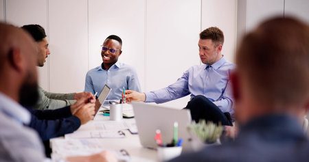 Business Meeting In Office Boardroom. Efficient Teamwork