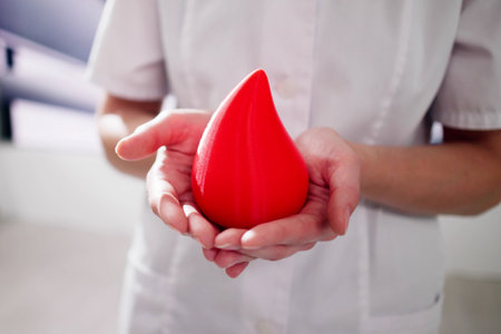 Hemophilia World Day. Doctors With Donor Blood Drop