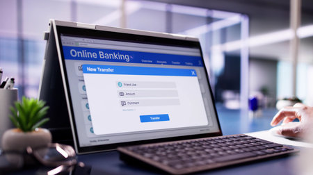 Digital Banking: African American Businesswoman Using Mobile Authentication for Financial Transfer...