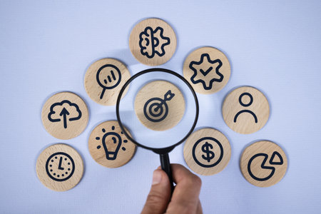 Business Success: Wooden Target Concept for Corporate Growth Strategy and Financial Achievement....