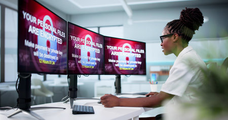 Medical Hospital Malware Ransom Extortion Breach. Shocked Doctor