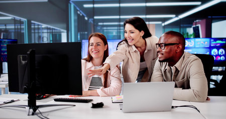 Corporate Diverse Business People. Employee Group Teamwork