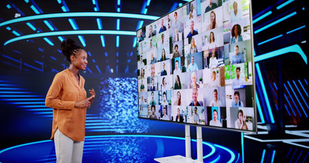 Online Live Conference Event With Virtual Audience