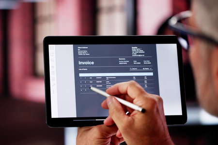Online Digital E Invoice Statement On Laptop