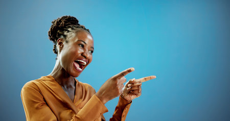 Casual Woman Making Choice Gesture Showing Copyspace