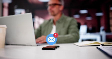 Online Mobile Email Message Spam. Digital Internet Technology
