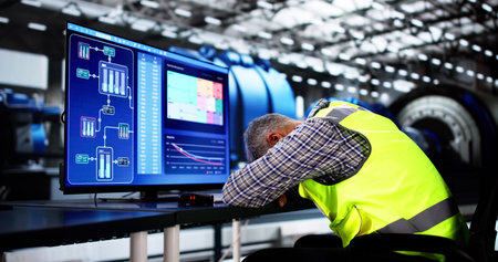 Engineer Operators Using Scada System At Industrial Plantの写真素材