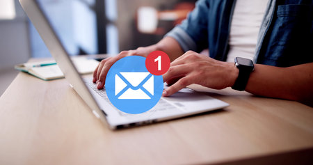 Online Mobile Email Message Spam. Digital Internet Technology