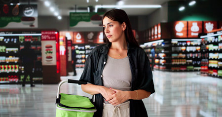 Supermarket Customer Choice. Retail Grocery Shop Store Purchaseの写真素材