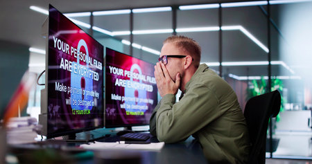 Ransomware Malware Cyber Attack On Business Computer