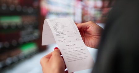 Supermarket Purchase Receipt At Grocery Retail Market