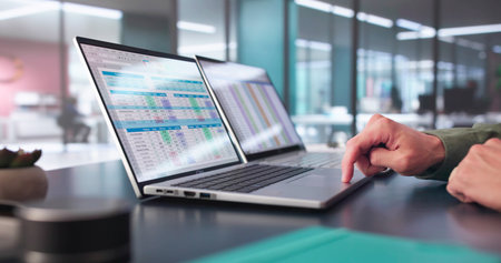 Medical Data In Spreadsheet. Accountant Billing In Office