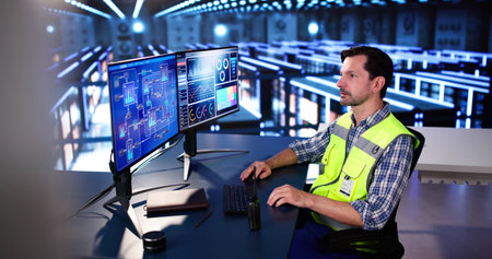 Scada System At Data Center With AI Servers And Cloud Storage